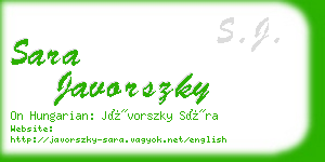 sara javorszky business card